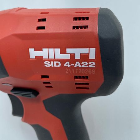 Hilti ヒルティ インパクトドライバ SID4-A22 レッド 充電器・充電池2個・ケース付 コードレス式 21.6ｖ 2133383