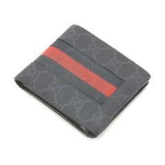  GUCCI グッチ GG スプリームニューウェイブ 2つ折り財布 408826 ブラック Cランク