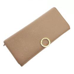 $$ BVLGARI ブルガリ 長財布 ブルガリブルガリウォレット ピンクベージュ Cランク