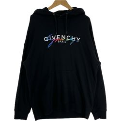 $$ GIVENCHY ジバンシー Embroidery Logo Hoodie パーカー BMJ03D30AF ブラック Bランク