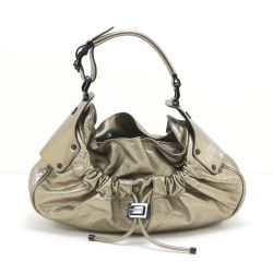 $$ BURBERRY バーバリー セミショルダーバッグ ゴールド Cランク