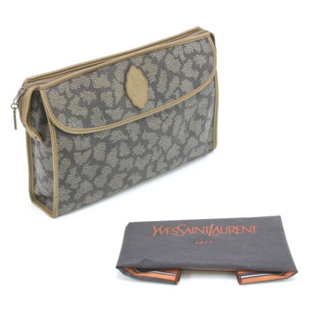  Yves Saint Laurent イブサンローラン オールドタイプ クラッチバッグ ブラウン