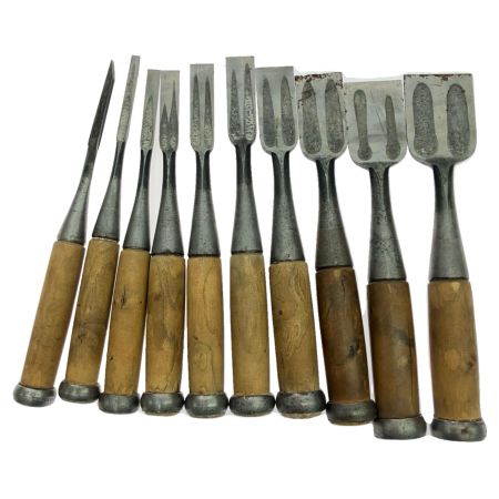  伊勢弘 別製 ノミ 10本セット 柄に割れ有