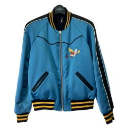 $$ COACH コーチ リバーシブルスカジャン ペンギン Mサイズ 26732 スカイブルー Aランク