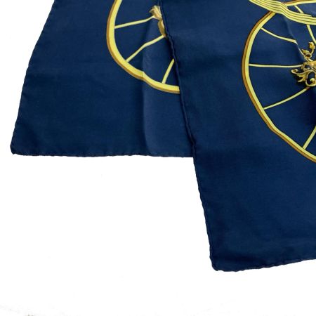  HERMES エルメス カレ90 シルクスカーフ AC101 ネイビー