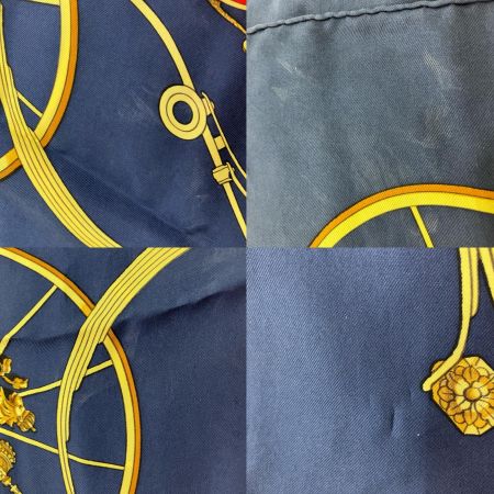  HERMES エルメス カレ90 シルクスカーフ AC101 ネイビー