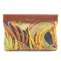  Salvatore Ferragamo サルヴァトーレフェラガモ クラッチバッグ AD21《ジャンク品》 AD21 ブラウン×ブラック Dランク