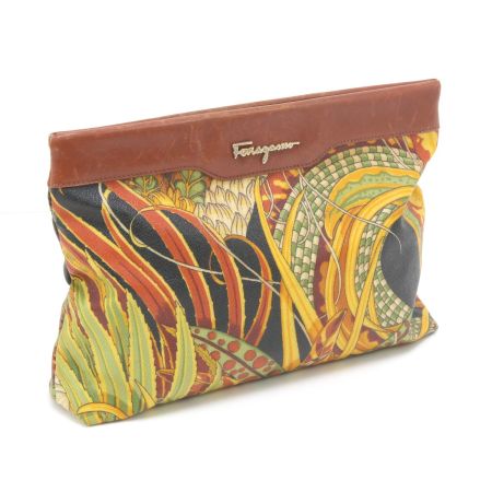  Salvatore Ferragamo サルヴァトーレフェラガモ クラッチバッグ AD21《ジャンク品》 AD21 ブラウン×ブラック