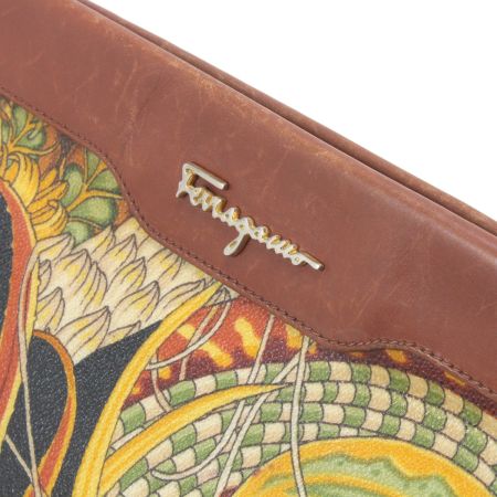  Salvatore Ferragamo サルヴァトーレフェラガモ クラッチバッグ AD21《ジャンク品》 AD21 ブラウン×ブラック