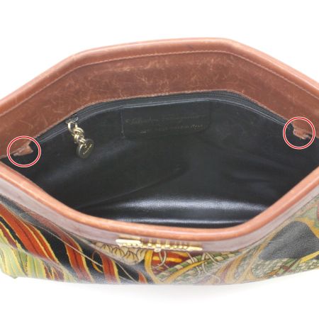  Salvatore Ferragamo サルヴァトーレフェラガモ クラッチバッグ AD21《ジャンク品》 AD21 ブラウン×ブラック