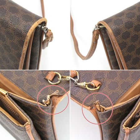  CELINE セリーヌ マカダム柄 ショルダーバッグ M08 ブラウン