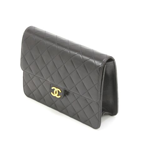  CHANEL シャネル マトラッセ シングルチェーン ショルダーバッグ ブラック