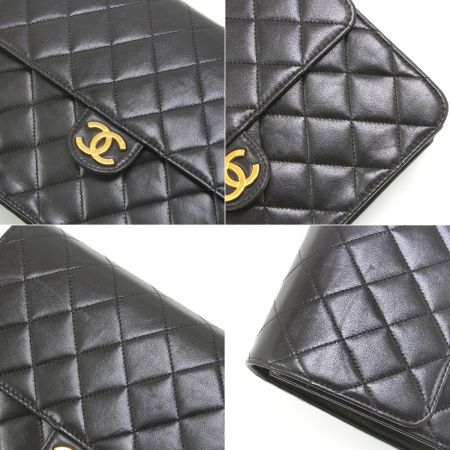  CHANEL シャネル マトラッセ シングルチェーン ショルダーバッグ ブラック