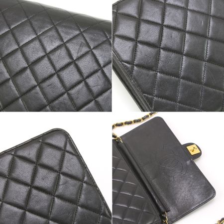  CHANEL シャネル マトラッセ シングルチェーン ショルダーバッグ ブラック