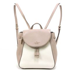 $$ Kate Spade ケイトスペード リュック ベージュ×ホワイト Bランク