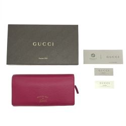 $$ GUCCI グッチ 長財布 354498 ショッキングピンク Cランク