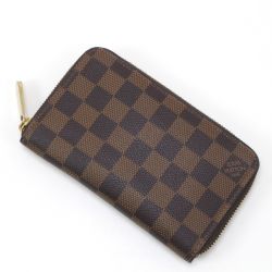 $$ LOUIS VUITTON ルイヴィトン ダミエ ジッピーコンパクトウォレット N60028 Bランク