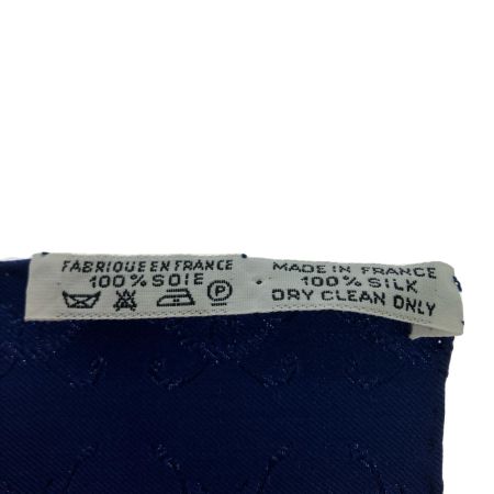  HERMES エルメス スカーフ カレ90 自由の天地への鍵 LACLEdesCHAMPS ブルー