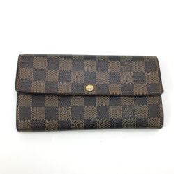 $$ LOUIS VUITTON ルイヴィトン 長財布 ダミエ ポルトフォイユサラ N61734 ブラウン Cランク