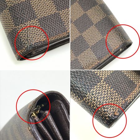  LOUIS VUITTON ルイヴィトン 長財布 ダミエ ポルトフォイユサラ N61734 ブラウン