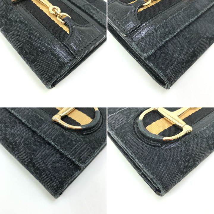 GUCCI グッチ 3つ折り財布 138034 ブラック - 中古バッグ・財布