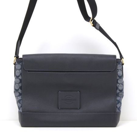  COACH コーチ C8181 ネイビー シグネチャー デニム シャンブレー ハドソン メッセンジャーバッグ ショルダーバッグ