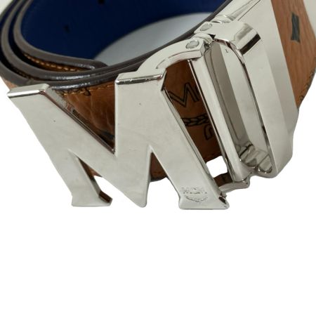  MCM エムシーエム ベルト メタルバックル ヴィセトス柄 約84～94cm ブラウン×ブルー