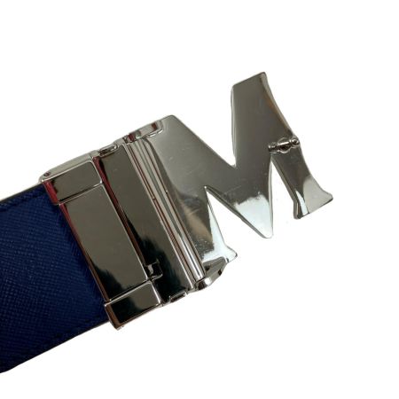  MCM エムシーエム ベルト メタルバックル ヴィセトス柄 約84～94cm ブラウン×ブルー