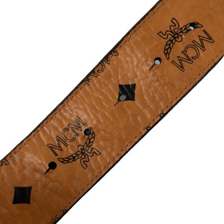  MCM エムシーエム ベルト メタルバックル ヴィセトス柄 約84～94cm ブラウン×ブルー