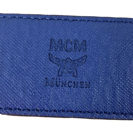  MCM エムシーエム ベルト メタルバックル ヴィセトス柄 約84～94cm ブラウン×ブルー