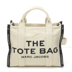 $$ MARC JACOBS マークジェイコブス ザ ジャカード トートバッグ M0017027 アイボリー Bランク