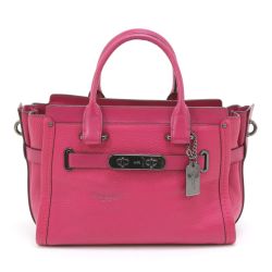 $$ COACH コーチ スワッガー27 2WAYハンドバッグ 34816 ショッキングピンク Bランク