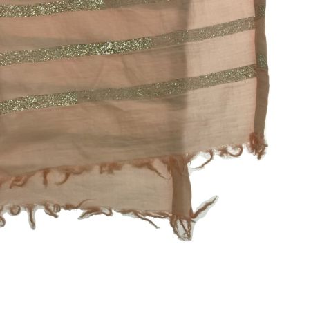  HERMES エルメス Hロゴ ショール 大判 ラメ ライトピンク