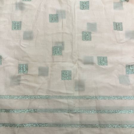  HERMES エルメス Hロゴ ショール 大判 ラメ ライトピンク