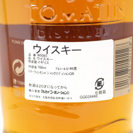  TOMATIN トマーチン ハイランドシングルモルト ウイスキー 12年 2008LIMITED EDITION モンバジャック カスク 700ml 46度 未開栓
