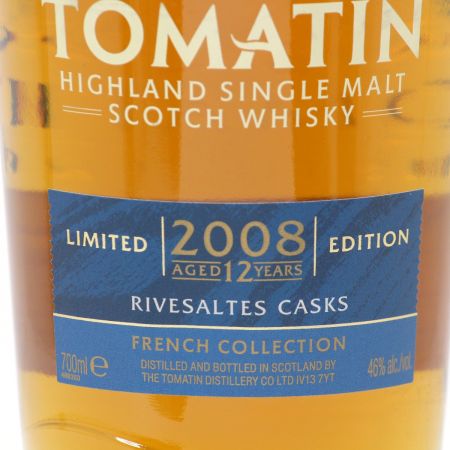  TOMATIN トマーチン ハイランドシングルモルト ウイスキー 12年 2008LIMITED EDITION リヴザルト カスク 700ml 46度 未開栓
