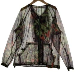 $$ SOUTH2 WEST8 S2W8 メッシュブッシュパーカー メンズL IN798 グリーン×パープル Bランク