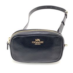 $$ COACH コーチ ウエストバッグ ショルダーストラップ欠品 F34805 ブラック Bランク