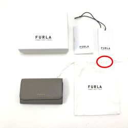 $$ FURLA フルラ キーケース 4連タイプ バビロン RAC5UNO グレー Bランク