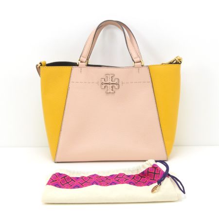  TORY BURCH トリーバーチ 2WAYハンドバッグ ライトピンクｘマスタード