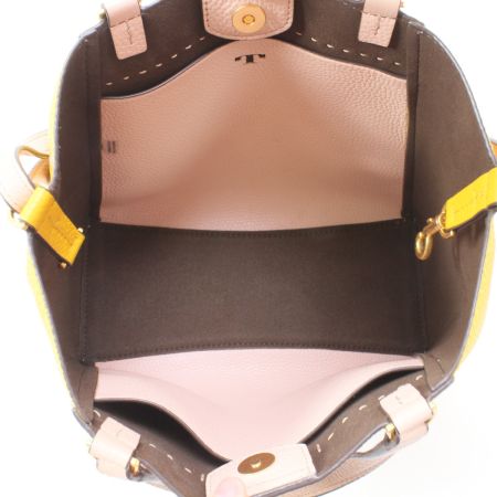  TORY BURCH トリーバーチ 2WAYハンドバッグ ライトピンクｘマスタード