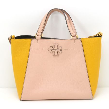  TORY BURCH トリーバーチ 2WAYハンドバッグ ライトピンクｘマスタード