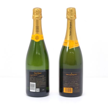  Veuve Clicquot ヴーヴクリコ BRUT ブリュット＋ポンサルダン ブリュット イエローラベル2本セット 未開栓