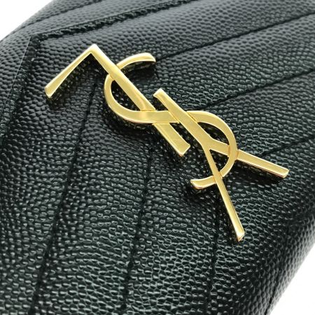  Yves Saint Laurent イブサンローラン 3つ折り財布 ロゴVステッチ INN403943.0822 ブラック