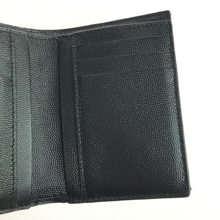  Yves Saint Laurent イブサンローラン 3つ折り財布 ロゴVステッチ INN403943.0822 ブラック
