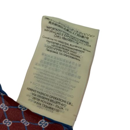  GUCCI グッチ ハンカチ GGロゴ シルク ボルドー