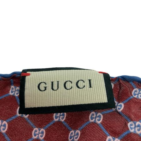  GUCCI グッチ ハンカチ GGロゴ シルク ボルドー