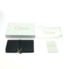  Chloe クロエ 長財布 ロゴプレート ブラック Bランク