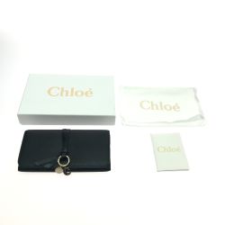 $$ Chloe クロエ 長財布 ロゴプレート ブラック Bランク