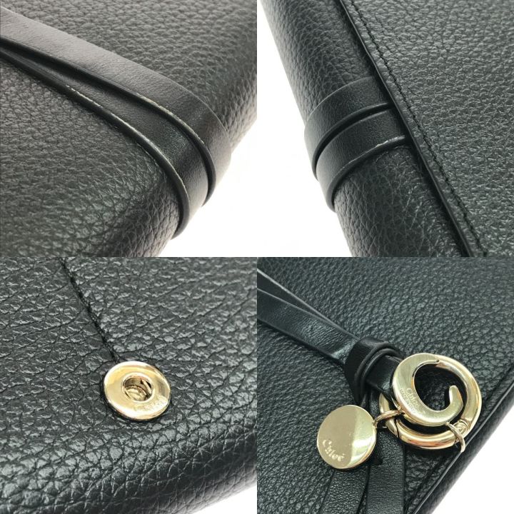 クロエ 長財布 Chloe クロエ 長財布 ロゴプレート ブラック - 中古